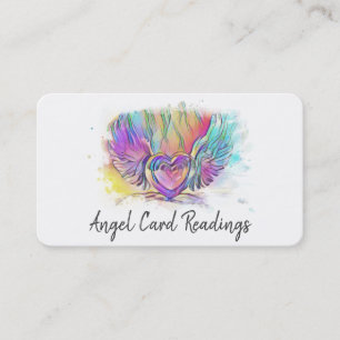 *~* Colorful Pastel Heart Angel Vingar AP78 QR Visitkort