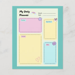 Colorful Pastel Kawaii Cute Daily Planner