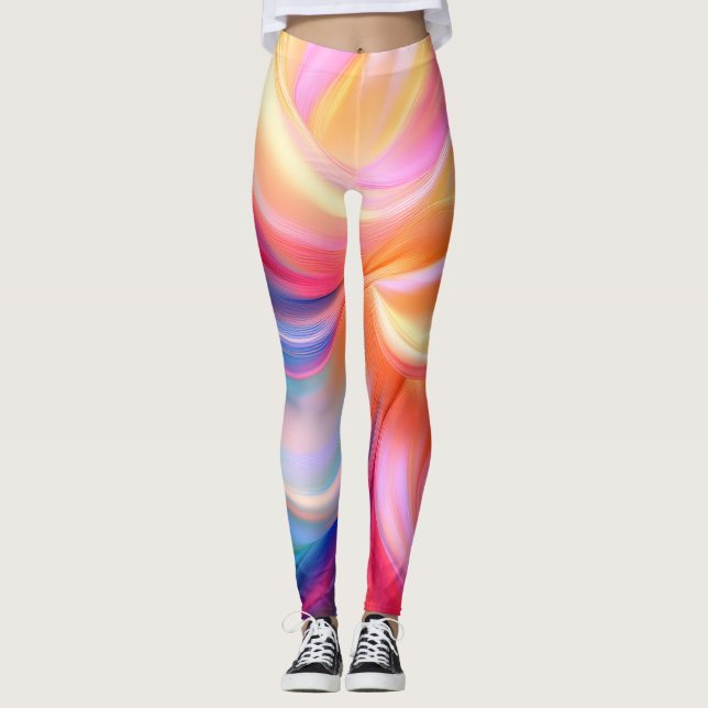 Colorful Pastel Silk Leggings (Framsida)