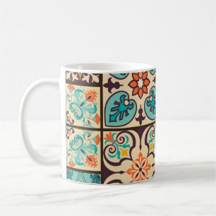 Colorful Patchwork Islamic Majolica Tile Kaffemugg