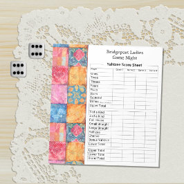 Colorful Patchwork Print Yahtzee Night Anteckningsblock