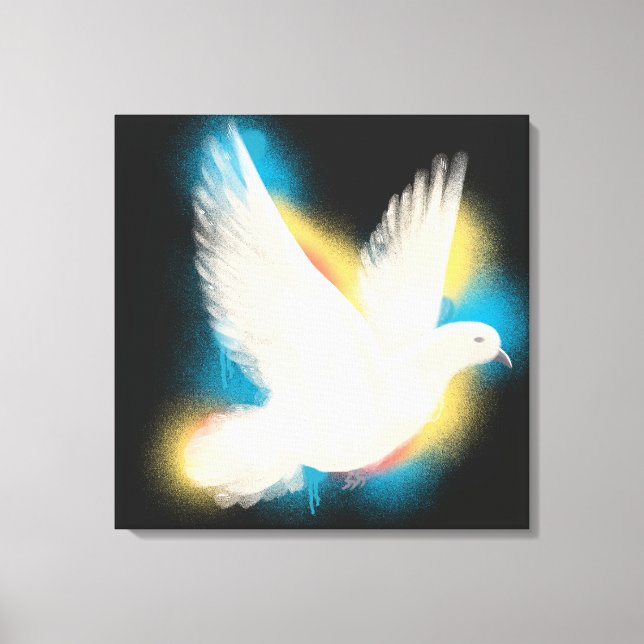 colorful peace dove in watercolor style canvastryck (Framsida)