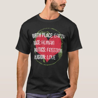 Colorful Peace Proud Humanist T Shirt