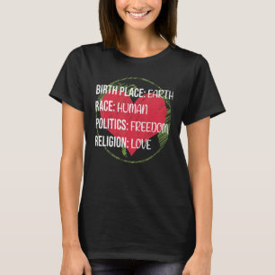Colorful Peace Proud Humanist T Shirt