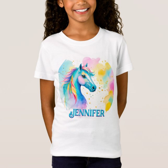 Colorful Personaized Spirit Pony 10 Barn T-Shirt (Framsida)