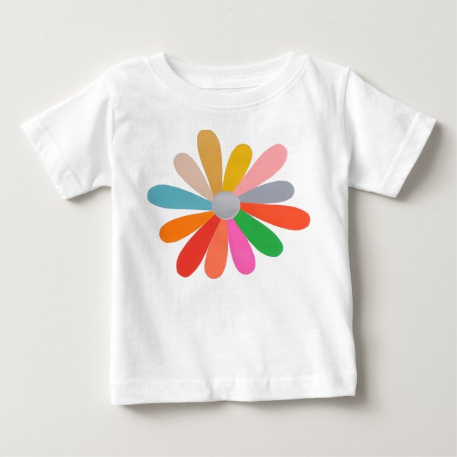 Colorful Petal Flower T-Shirt (Framsida)