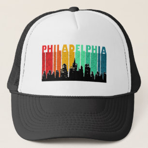 Colorful Philadelphia Retro Sunset Cityscape Keps