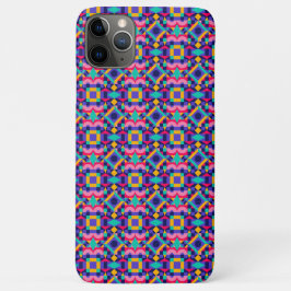 Colorful phone case featuring a vibrant geometric 
