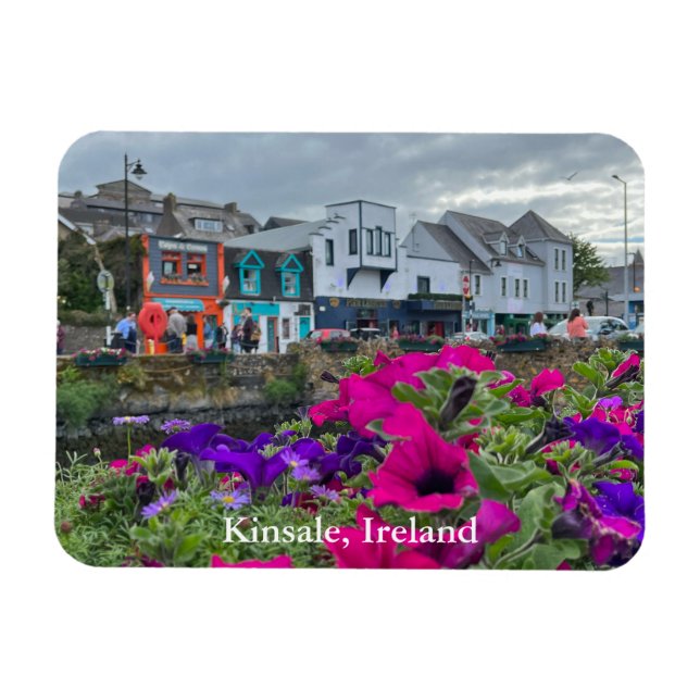 Colorful Pier Street in Kinsale, Ireland Magnet (Horisontell)