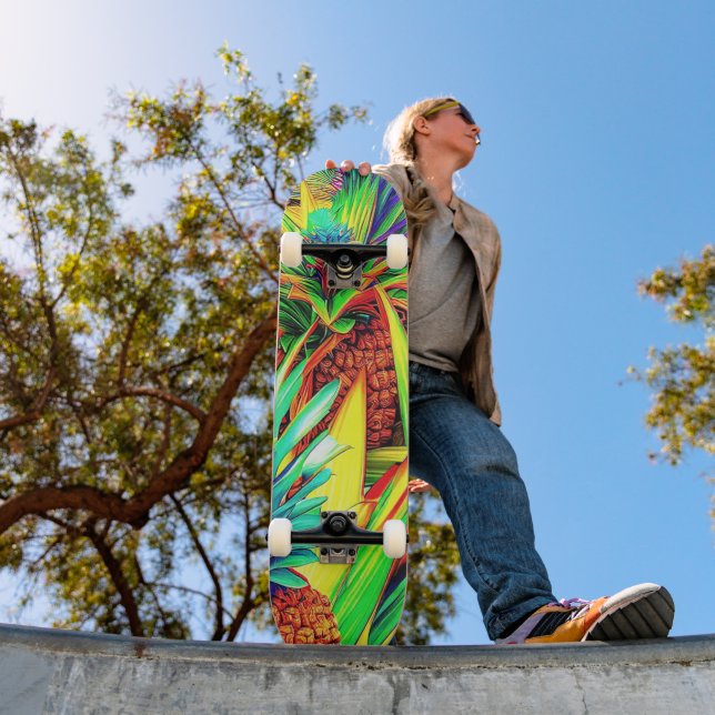 COLORFUL PINEAPPLE  PATTERNS  MINI SKATEBOARD BRÄDA 18,5 CM (Utomhus 1)