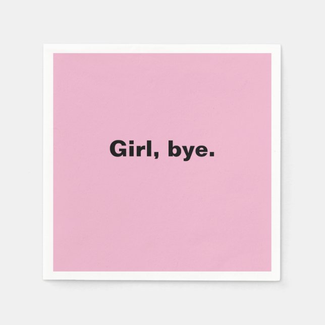 Colorful Pink Girl Bye Sassy Cocktail Pappersservett (Framsidan)