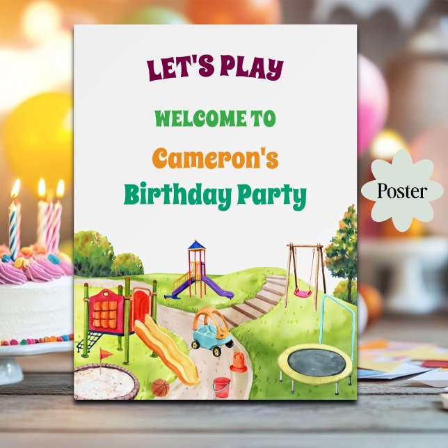 Colorful Playground Birthday Party Welcome Poster (Skapare uppladdad)
