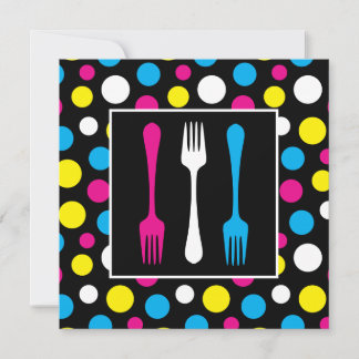 Colorful Polka Dot Birthday Midday Party Inbjudningar