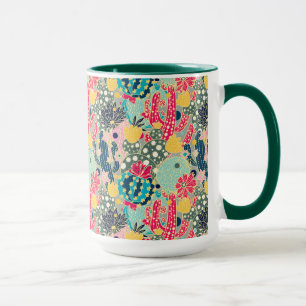 Colorful Polka Dot Cactus Mönster Mugg