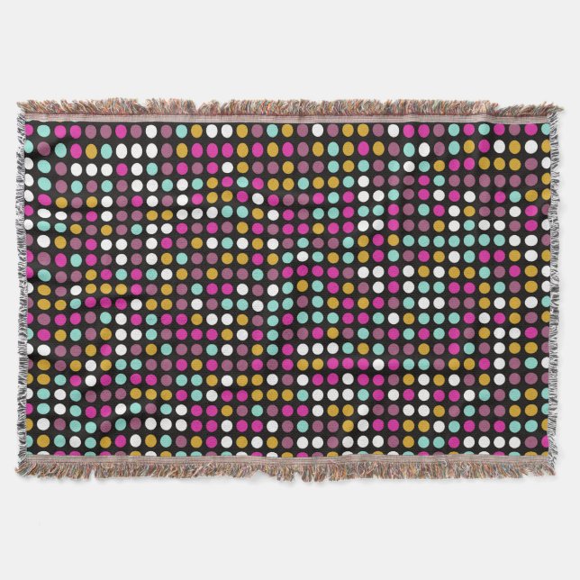 Colorful Polka Dot Mönster Filt (Framsidan)