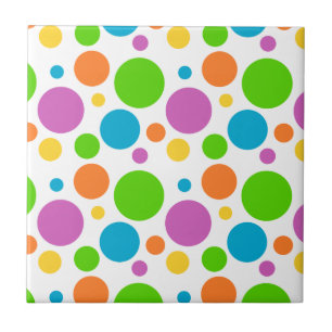 Colorful Polka Dot Mönster Kakelplatta