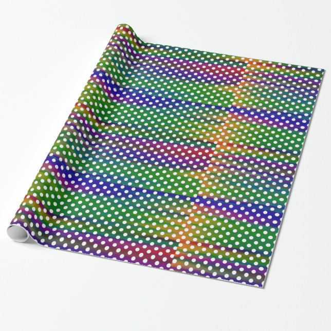 Colorful Polka Dot Mönster Presentpapper (Utrullad)