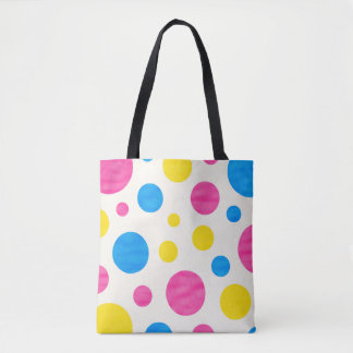 Colorful Polka Dots Pink Blue Yellow Retro Tygkasse