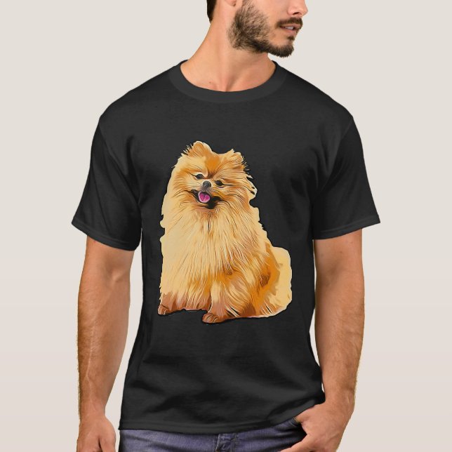 Colorful Pommanian Sitta Pommanian Spitz T Shirt (Framsida)