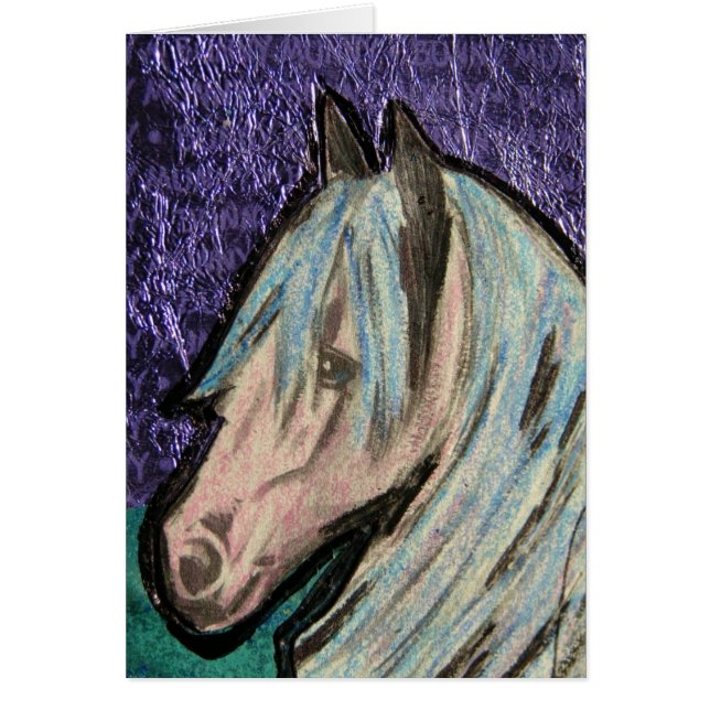 Colorful Pony Collage Hälsningskort (Framsidan)