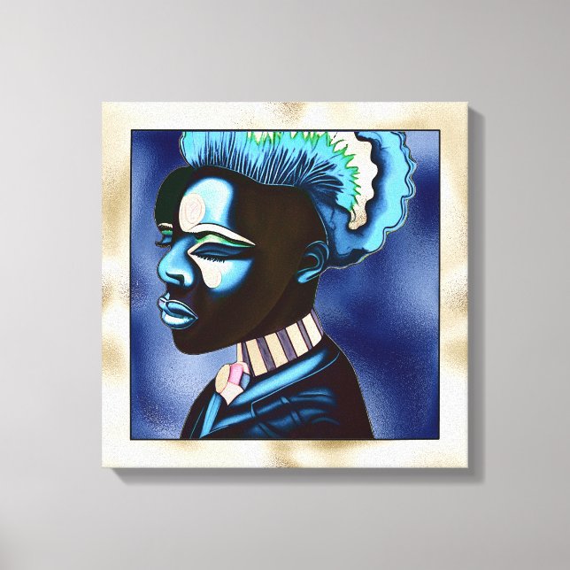 Colorful Pop Art African Man Canvastryck (Framsida)