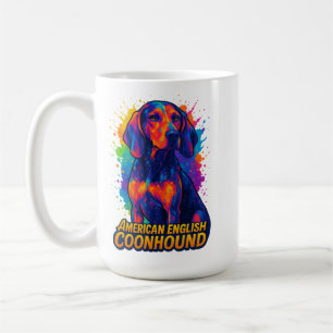 Colorful Pop Art American English Coonhound Kaffemugg