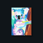 Colorful Pop Art Koala Porträtt Canvastryck<br><div class="desc">Skuggor av blått,  lila,  rosa och brunt kom tillsammans i denna otroligt färgstarka popkonst porträtt i en australisk koala som är både trendig och modern.</div>