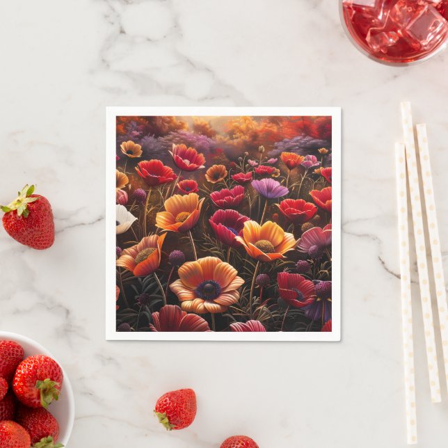 Colorful Poppies Pappersservett (Insitu)