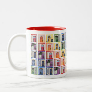 Colorful Portugal Doors Rainbow Coffee Mugg (Small