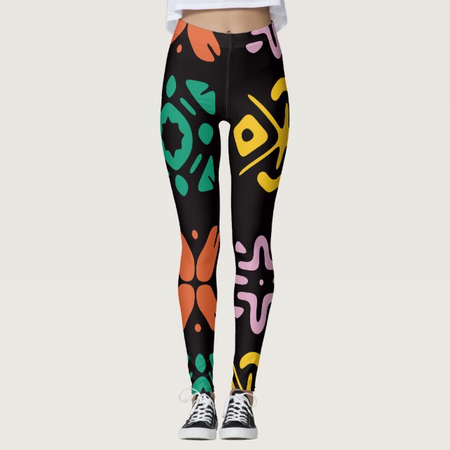 Colorful Print Abstract Leggings  (Framsida)