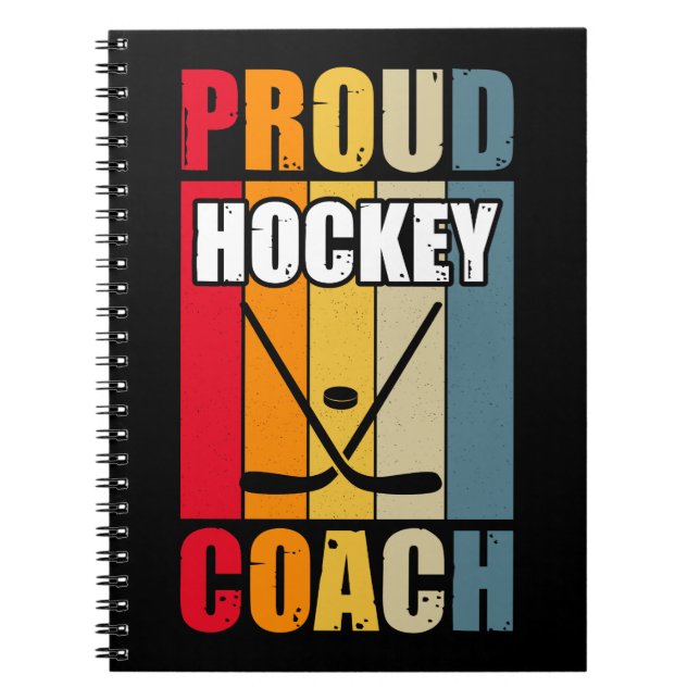 Colorful Proud Hockey Coach Anteckningsbok (Framsidan)