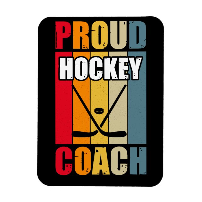 Colorful Proud Hockey Coach Magnet (Vertikal)