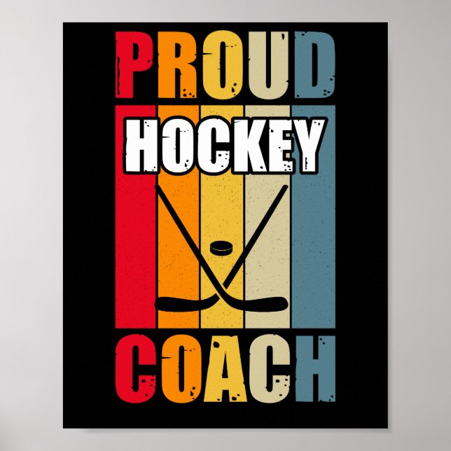 Colorful Proud Hockey Coach Poster (Framsidan)