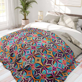 Colorful Psychedelic Bohemian Fleecefilt