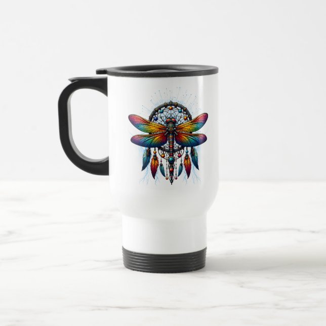 Colorful Psychedelic Dragonfly Dreamcatcher Boho Resemugg (Vänster)