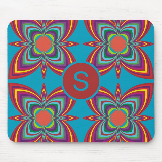 Colorful Psychedelic Geometric Pattern Monogram Musmatta (Framsidan)