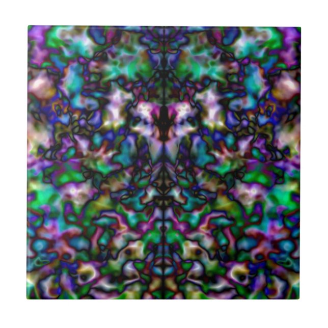 Colorful psychedelic kaleidoscope mönster kakelplatta (Framsidan)