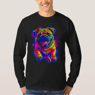 Colorful Pug Dog T Shirt