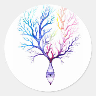 Colorful Purkinje neuron Runt Klistermärke