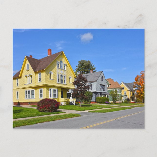 Colorful Queen Anne Revival Houses, Vermont Vykort (Framsida)