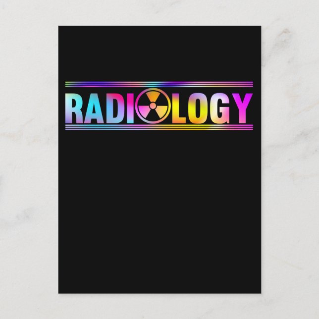 Colorful Radiology Symbol Xray Radiologist Vykort (Framsida)