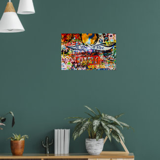 Colorful raffiti wall, gatukonst poster