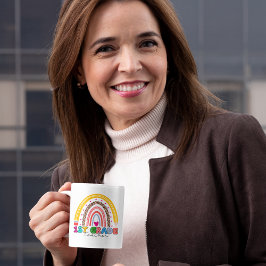 Colorful Rainbow 1:a Klass Lärare Kaffemugg