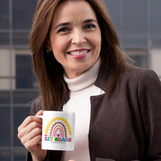 Colorful Rainbow 1:a Klass Lärare Kaffemugg