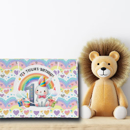 Colorful Rainbow and Bunny 1st Birthday Party