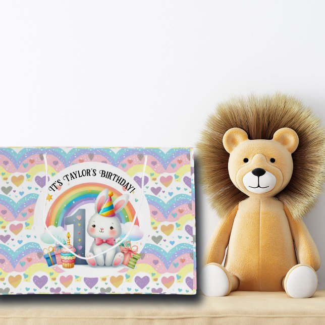 Colorful Rainbow and Bunny 1st Birthday Party (Skapare uppladdad)