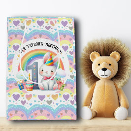 Colorful Rainbow and Bunny 1st Birthday Party