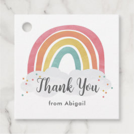 Colorful Rainbow Calligraphy Barns födelsedag Gåvor Etiketter