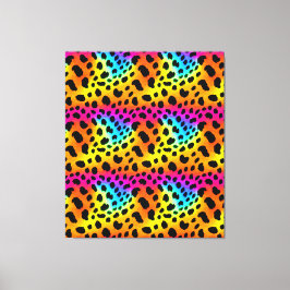 Colorful Rainbow Cheetah Seamless Mönster Canvastryck