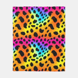 Colorful Rainbow Cheetah Seamless Mönster Fleecefilt